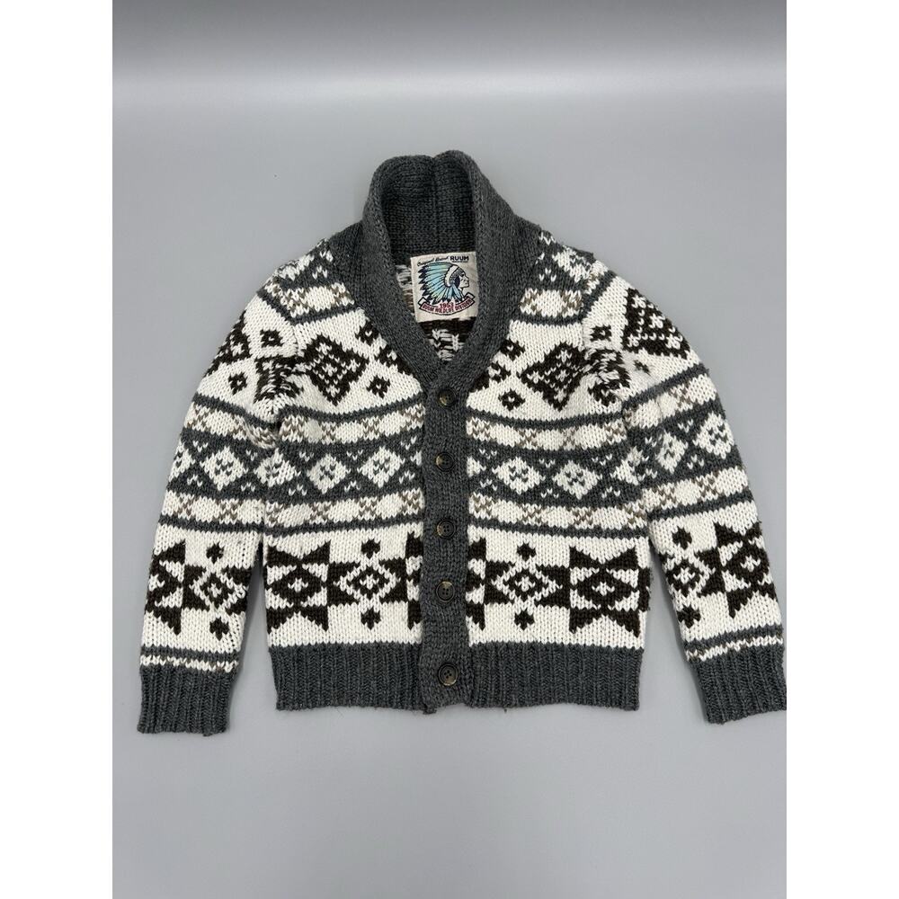 Ruum Wildlife Button Up Nordic Southwestern Style Sweater Size 3Y